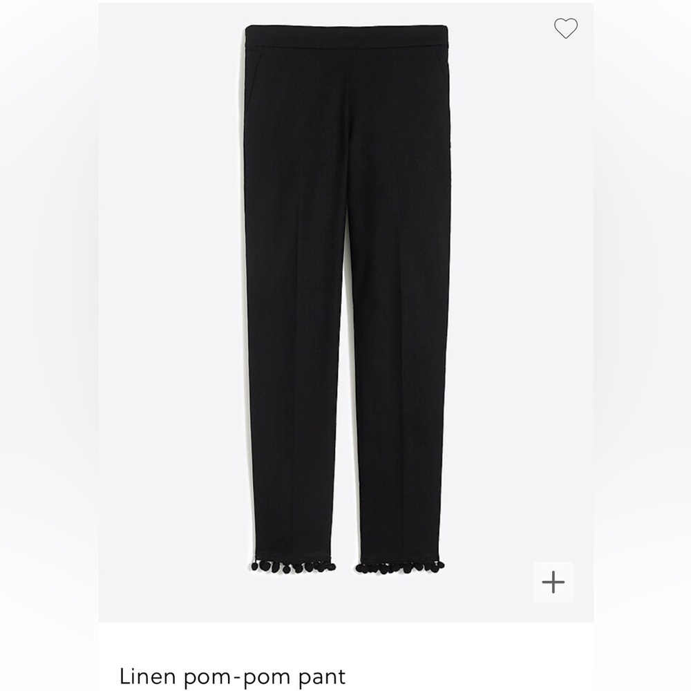 J. Crew linen blend Pompom pants